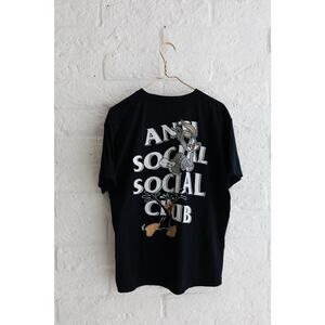 Rare Anti Social Social Club Looney Tunes Black T-Shirt Size 2XL